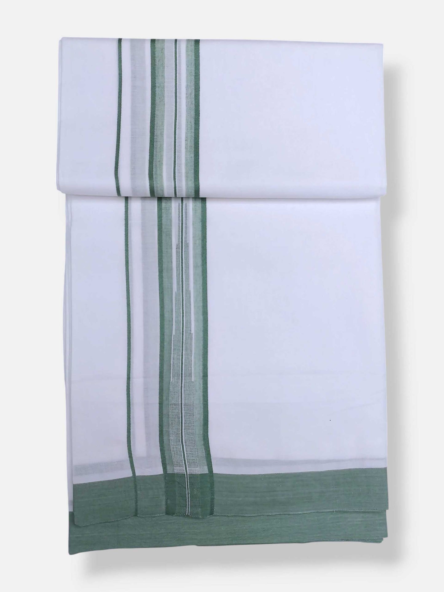Pure White Cotton Men's Double Dhoti
