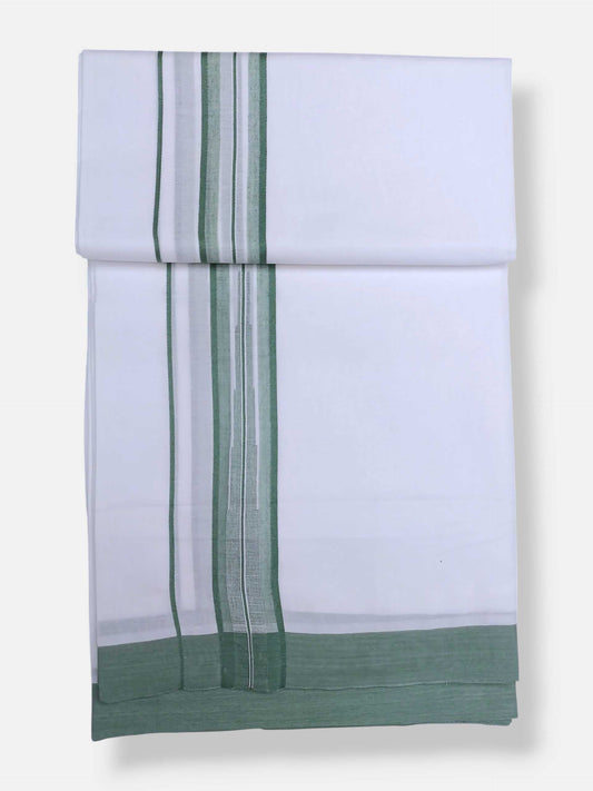 Pure White Cotton Men's Double Dhoti