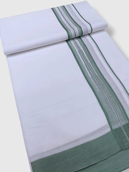 Pure White Cotton Men's Double Dhoti