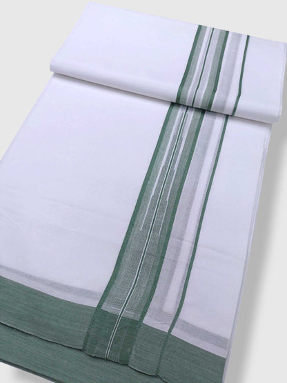 Pure White Cotton Men's Double Dhoti