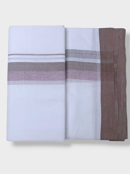 Pure White Cotton Men's Double Dhoti