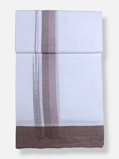 Pure White Cotton Men's Double Dhoti
