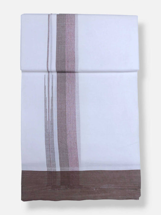 Pure White Cotton Men's Double Dhoti