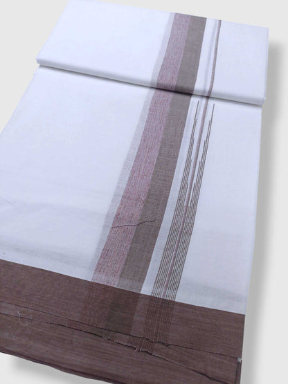 Pure White Cotton Men's Double Dhoti