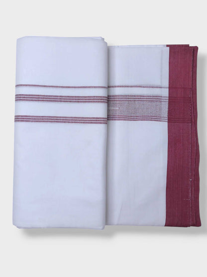 Pure White Cotton Men's Double Dhoti