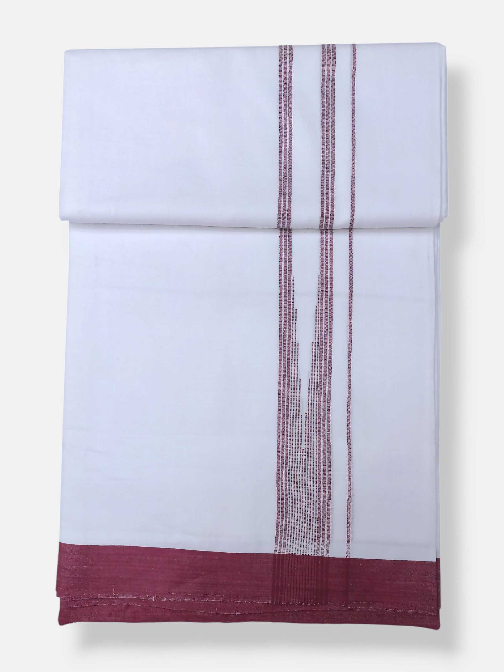 Pure White Cotton Men's Double Dhoti