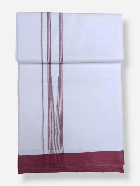 Pure White Cotton Men's Double Dhoti