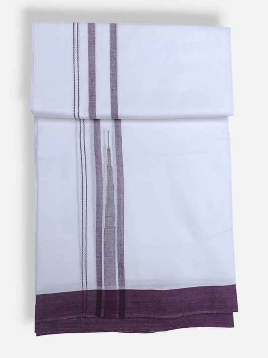 Pure White Cotton Men's Double Dhoti