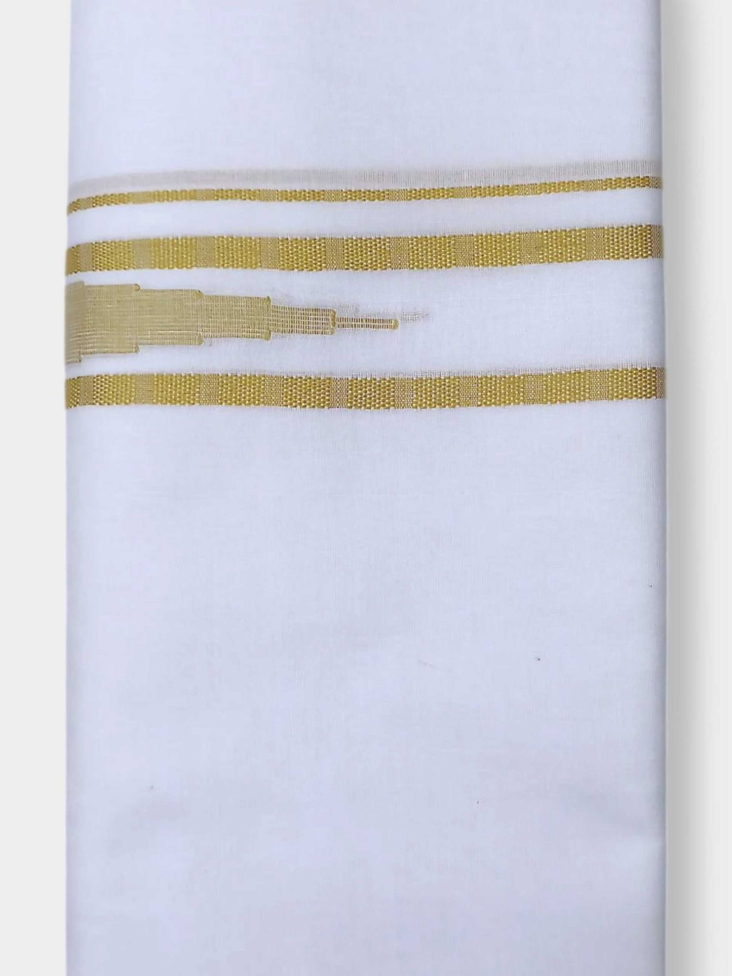 Pure White Cotton Men's Double Dhoti