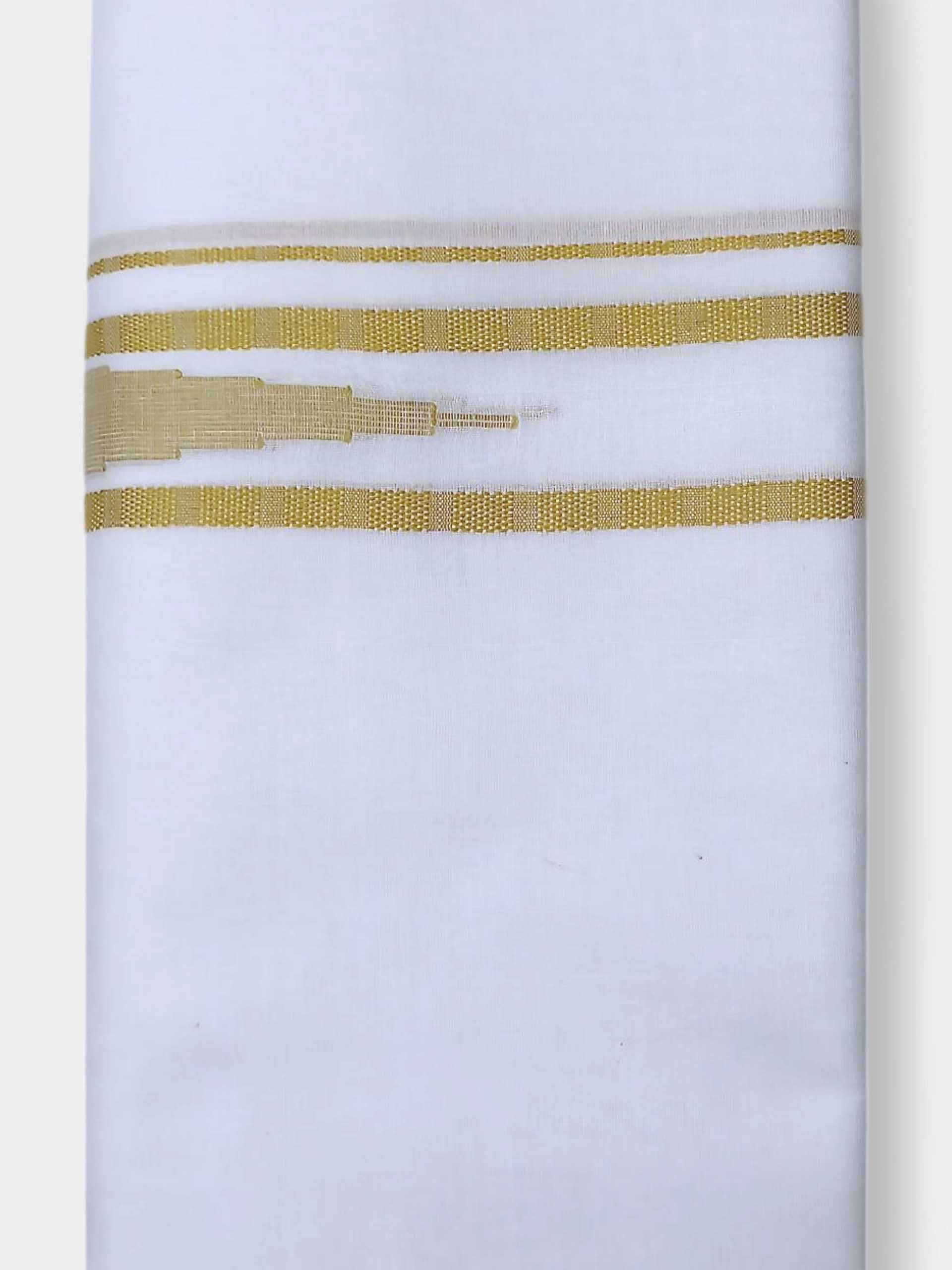Pure White Cotton Men's Double Dhoti