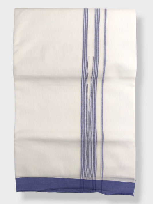 Pure White Cotton Men's Double Dhoti