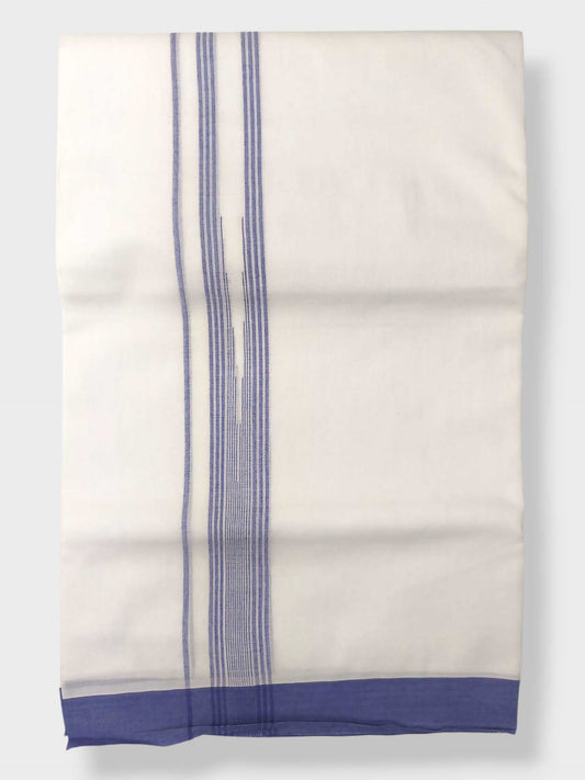 Pure White Cotton Men's Double Dhoti
