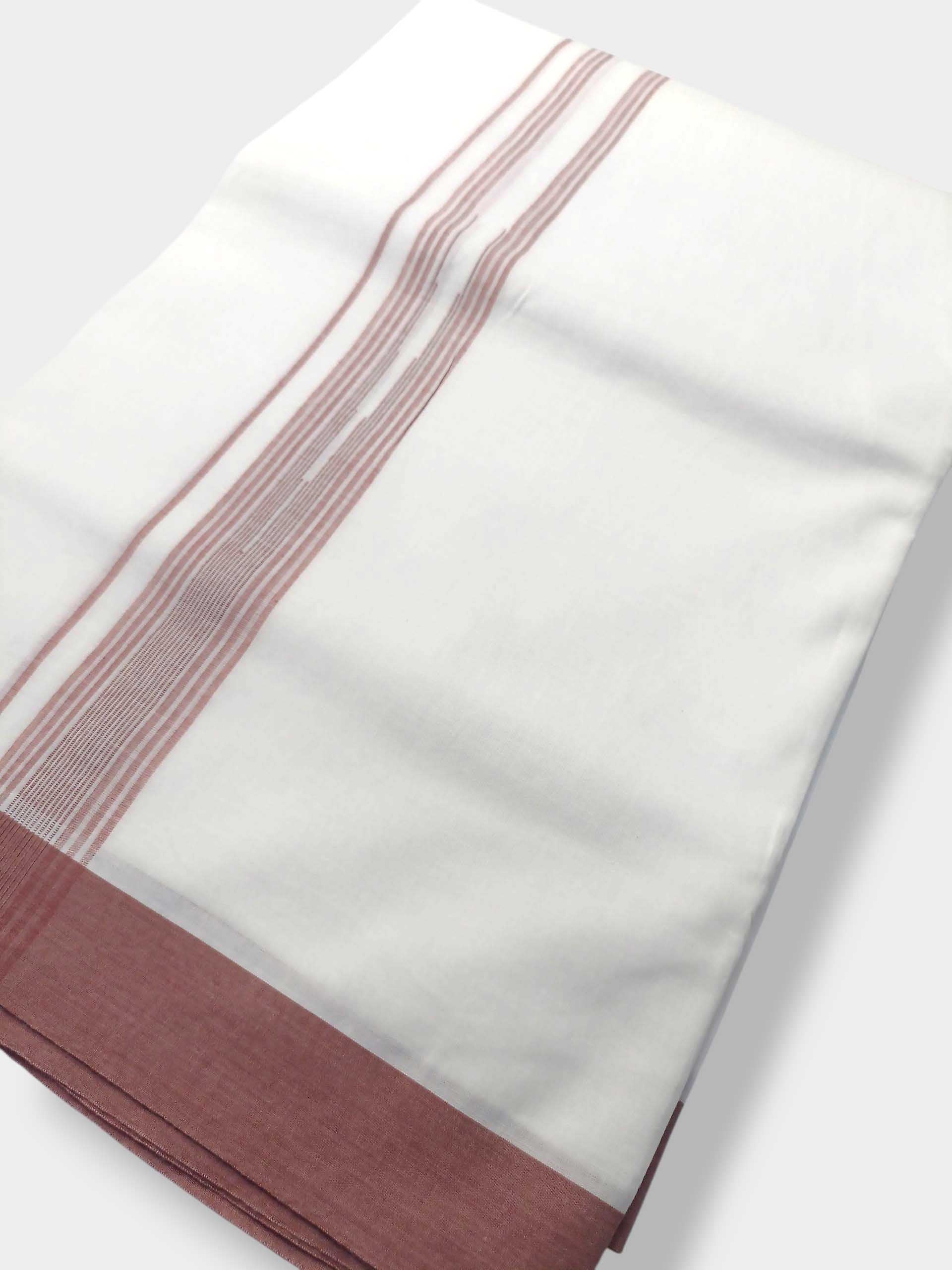 Pure White Cotton Men's Double Dhoti