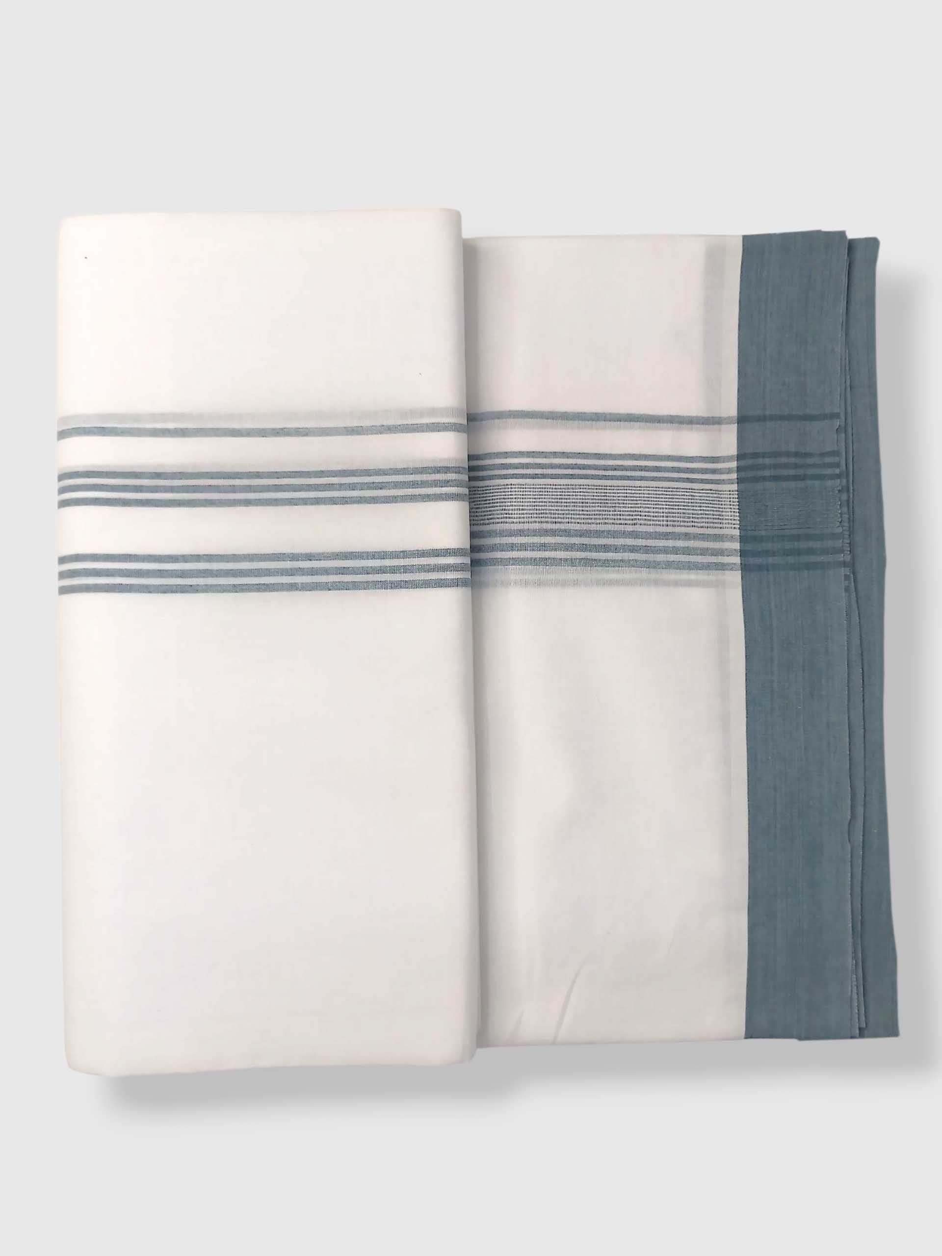 Pure White Cotton Men's Double Dhoti