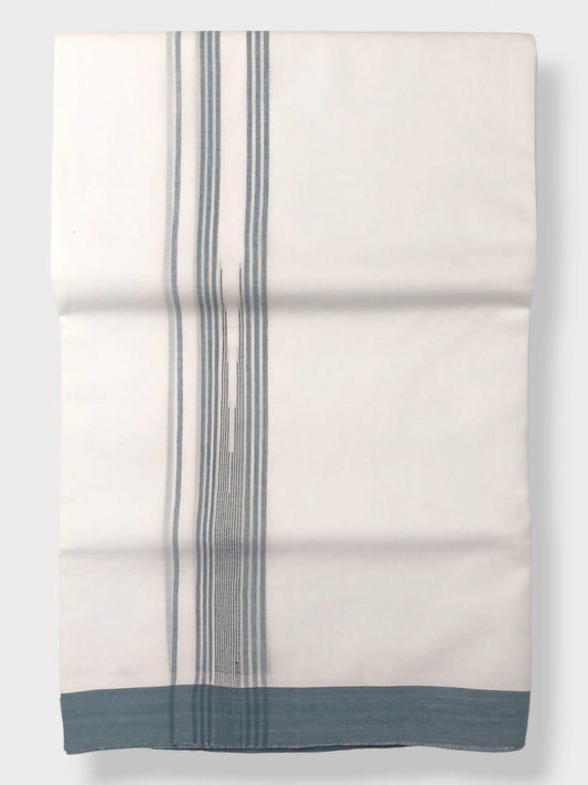 Pure White Cotton Men's Double Dhoti