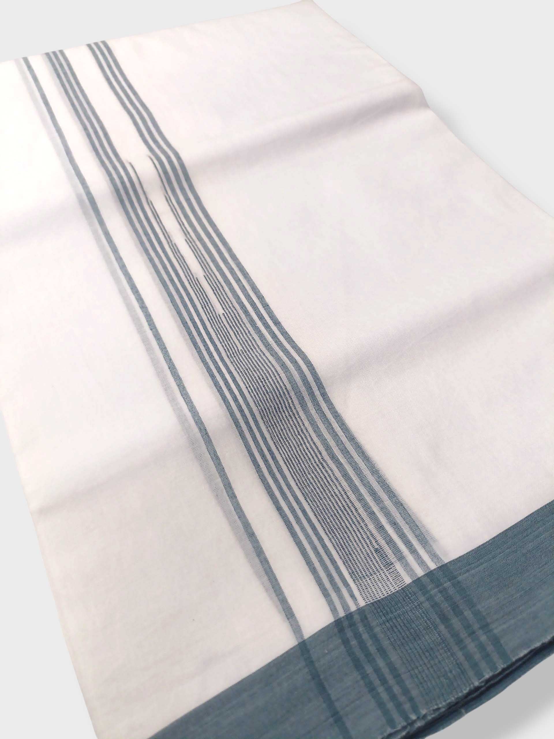 Pure White Cotton Men's Double Dhoti