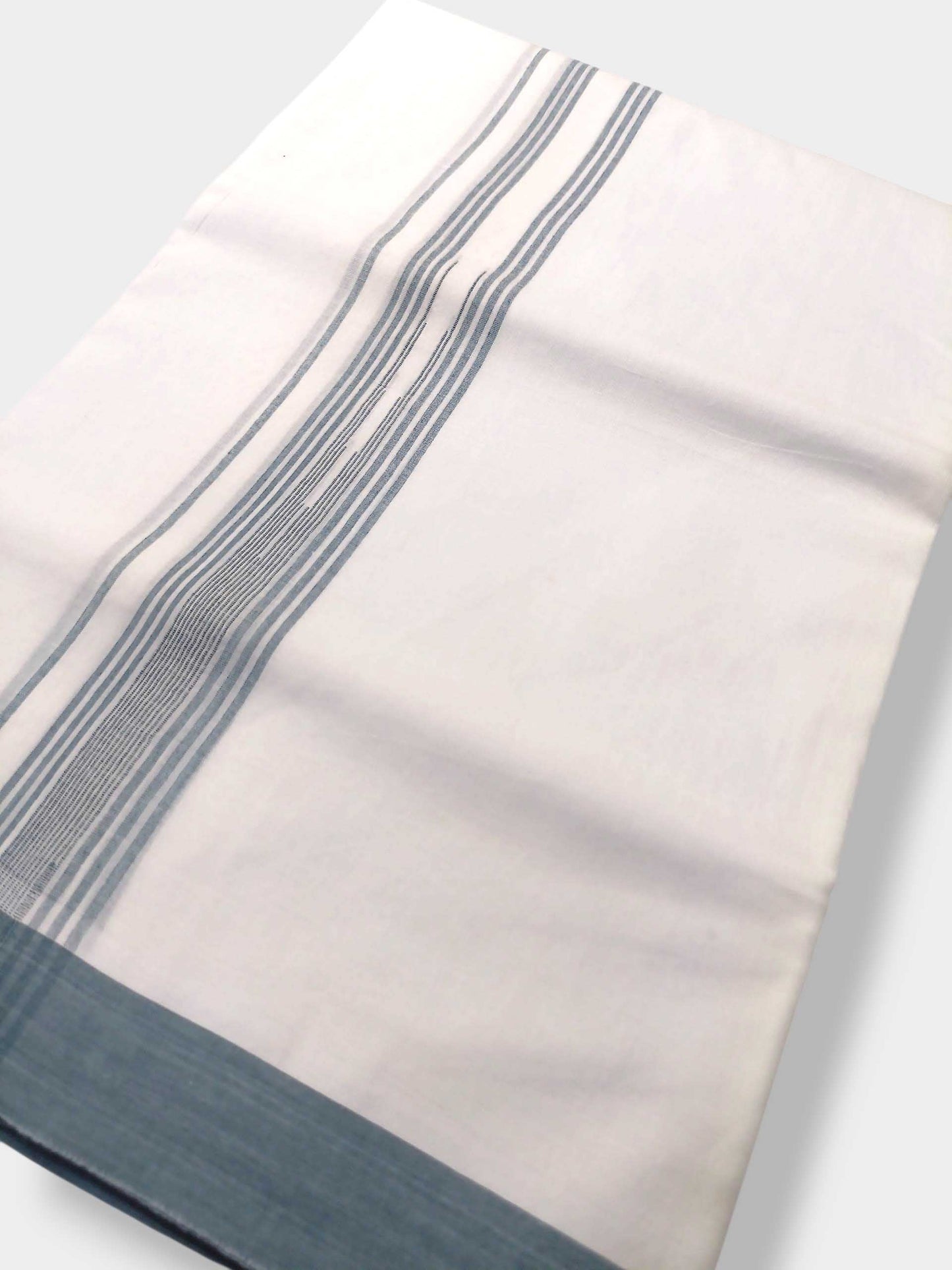 Pure White Cotton Men's Double Dhoti