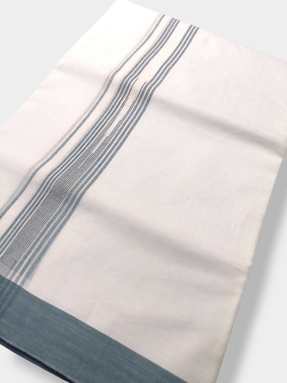 Pure White Cotton Men's Double Dhoti