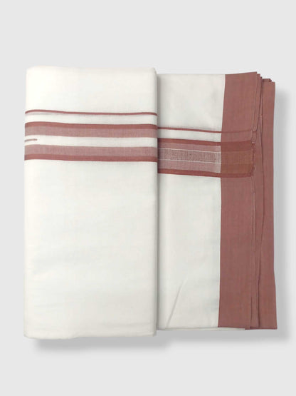 Pure White Cotton Men's Double Dhoti