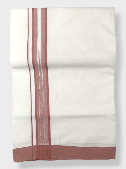 Pure White Cotton Men's Double Dhoti