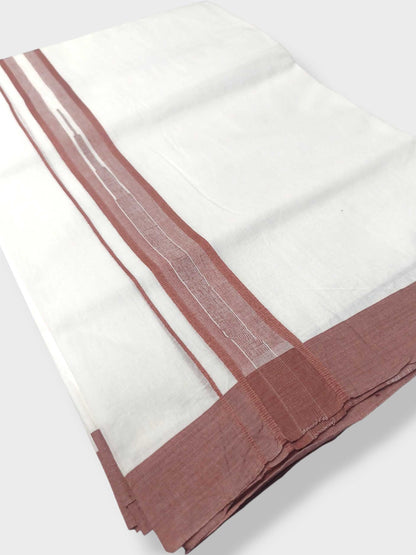 Pure White Cotton Men's Double Dhoti