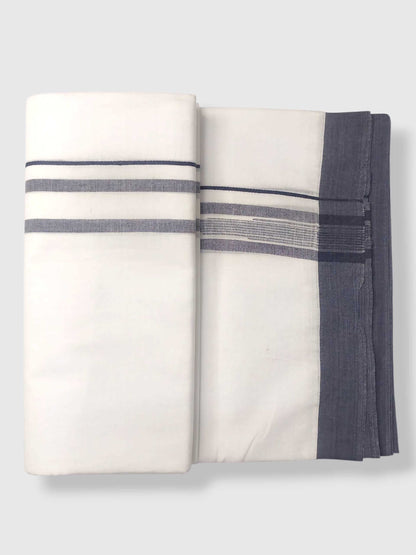 Pure White Cotton Men's Double Dhoti