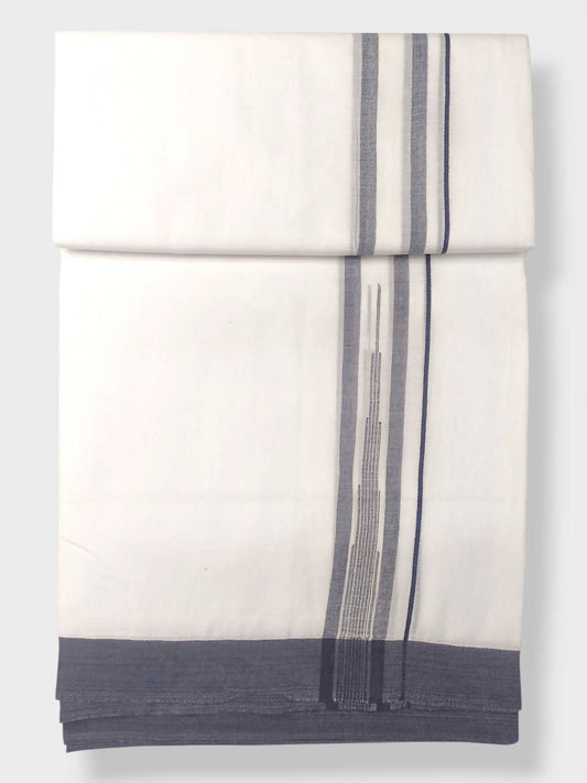 Pure White Cotton Men's Double Dhoti