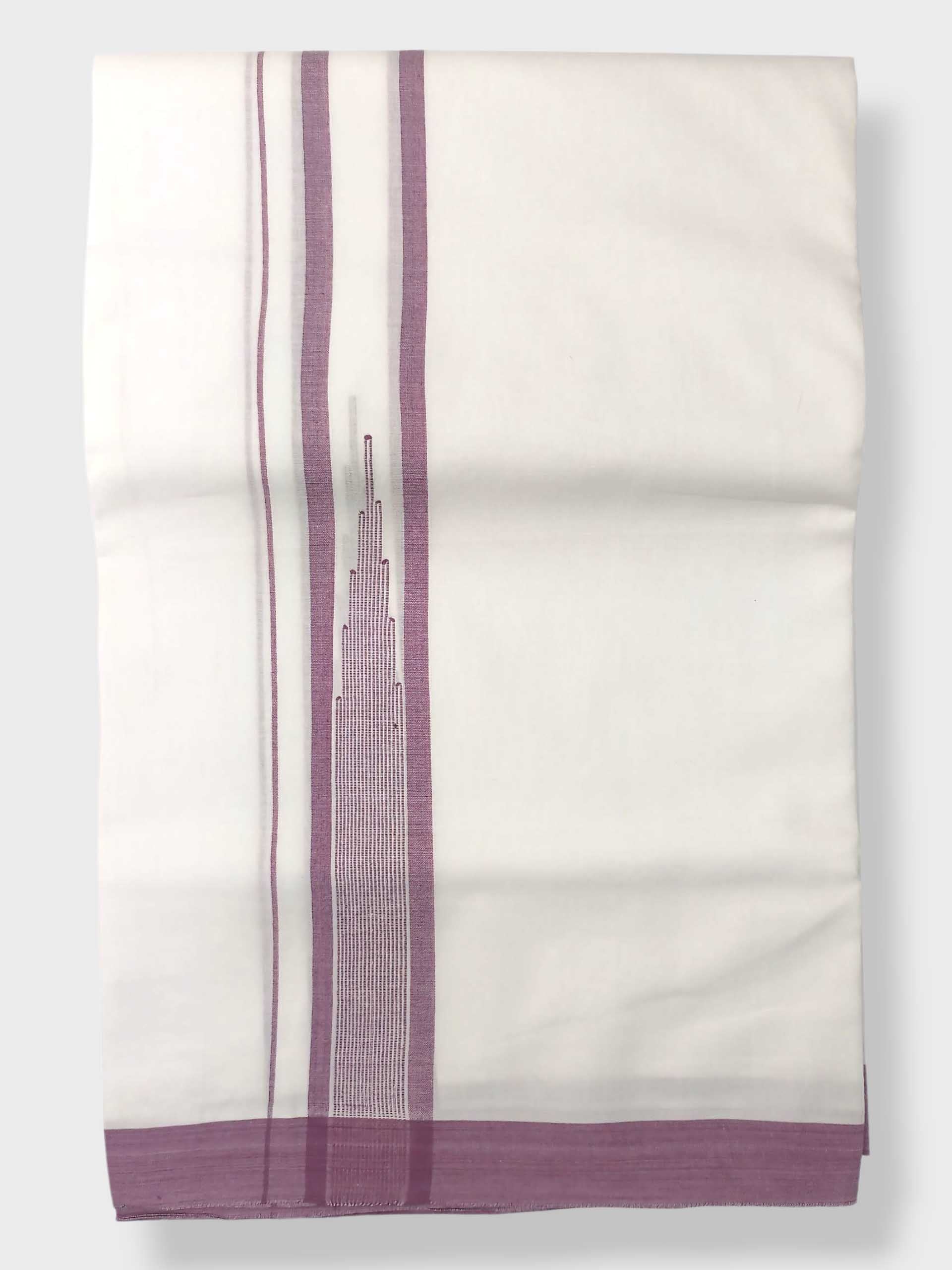 Pure White Cotton Men's Double Dhoti