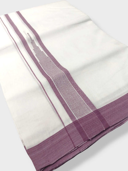 Pure White Cotton Men's Double Dhoti