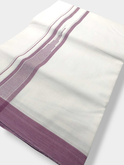 Pure White Cotton Men's Double Dhoti