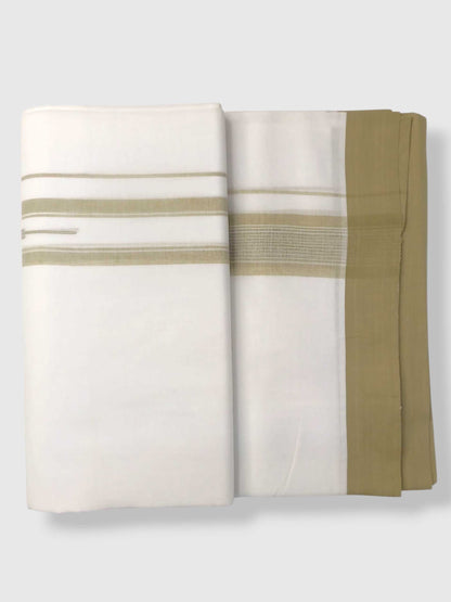 Pure White Cotton Men's Double Dhoti