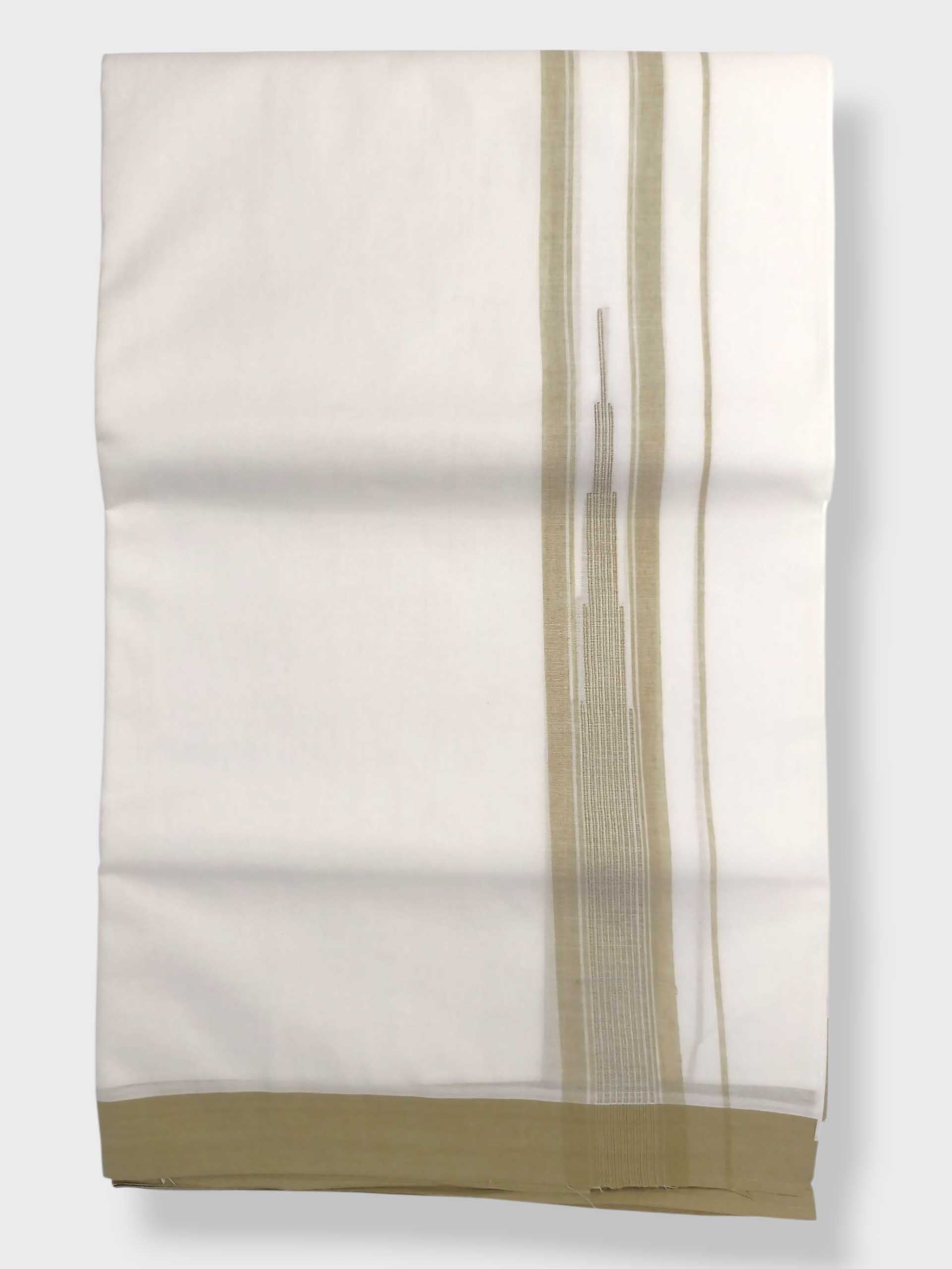 Pure White Cotton Men's Double Dhoti