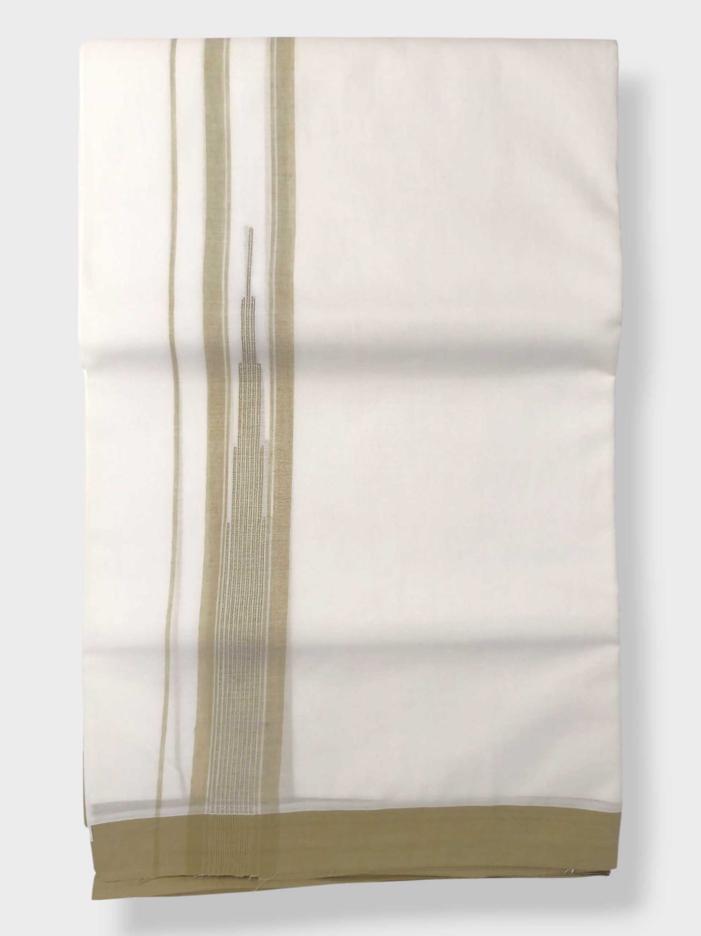 Pure White Cotton Men's Double Dhoti
