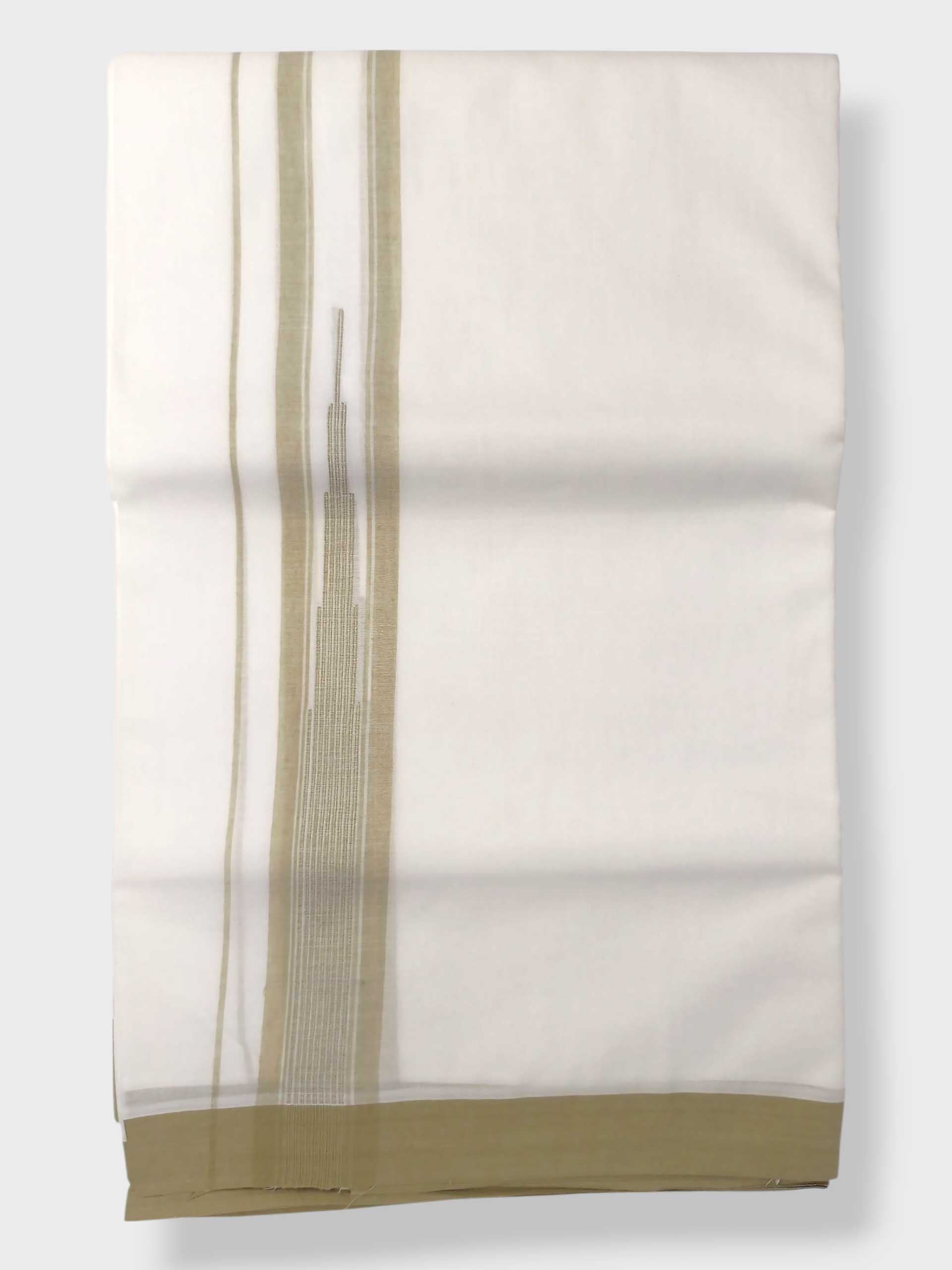 Pure White Cotton Men's Double Dhoti