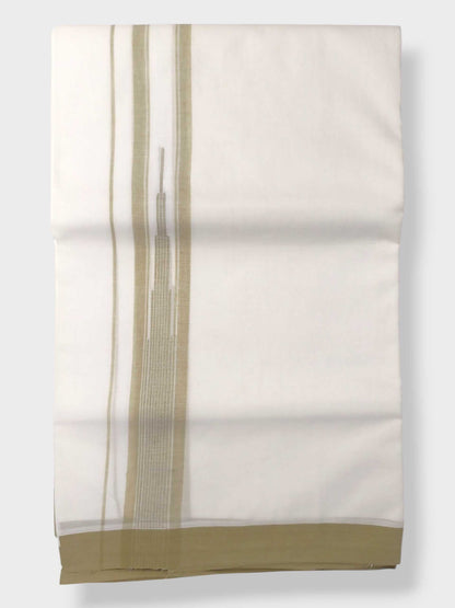 Pure White Cotton Men's Double Dhoti