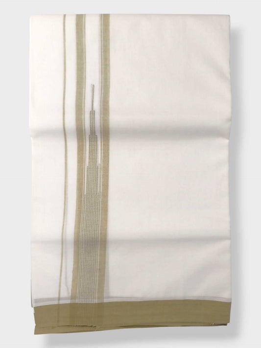 Pure White Cotton Men's Double Dhoti