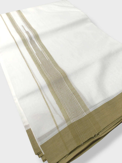 Pure White Cotton Men's Double Dhoti