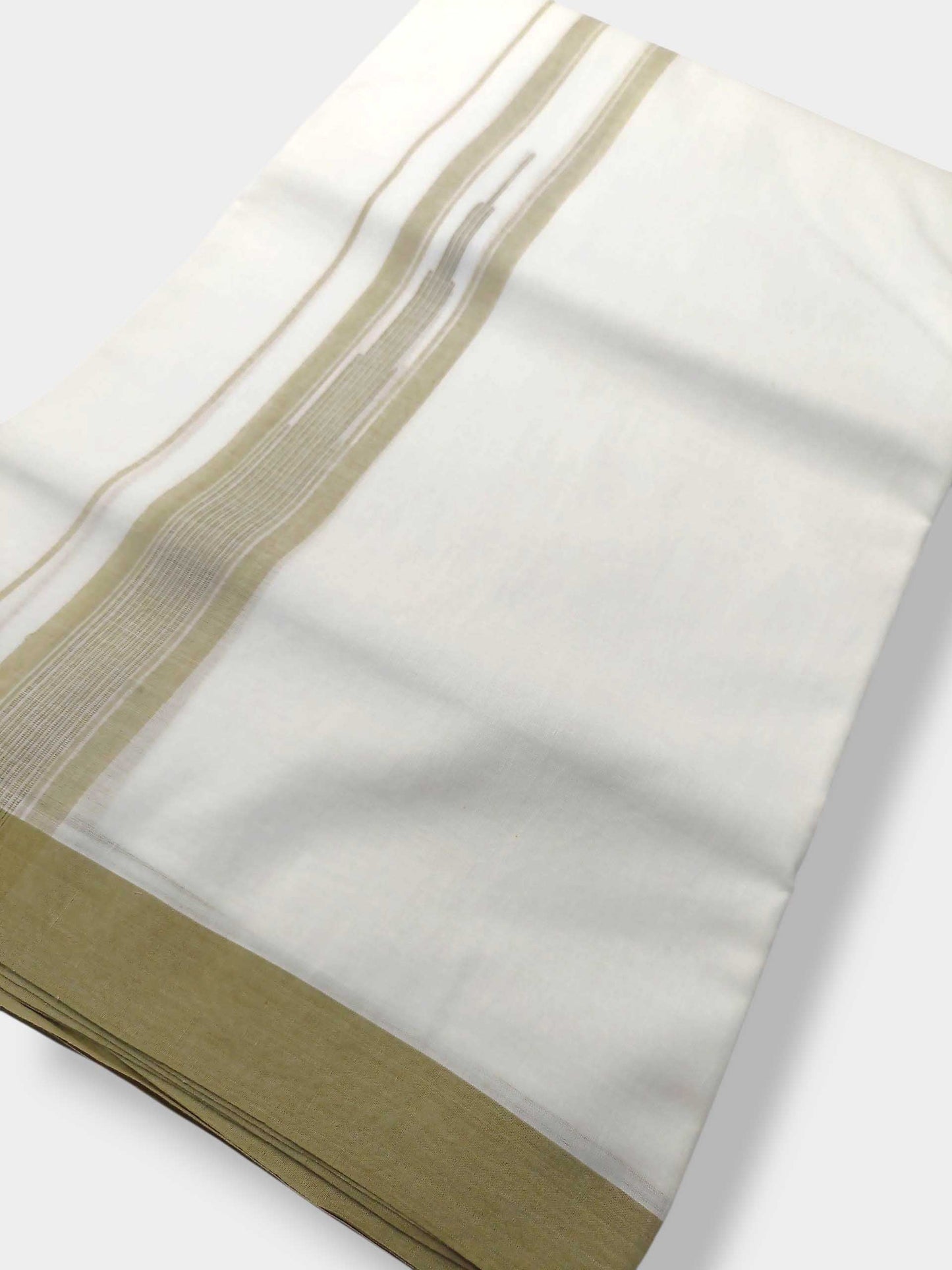 Pure White Cotton Men's Double Dhoti