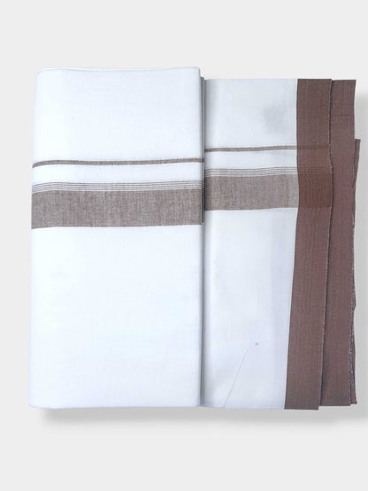 Single Kerala Pure White Mundu/Dhoti