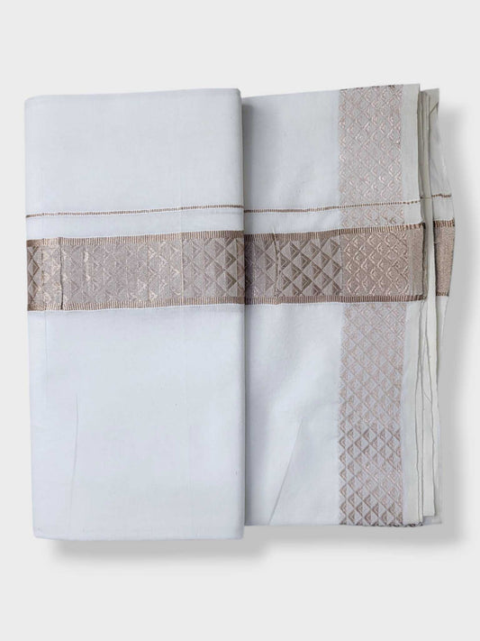 Single Kerala Pure White Mundu/Dhoti