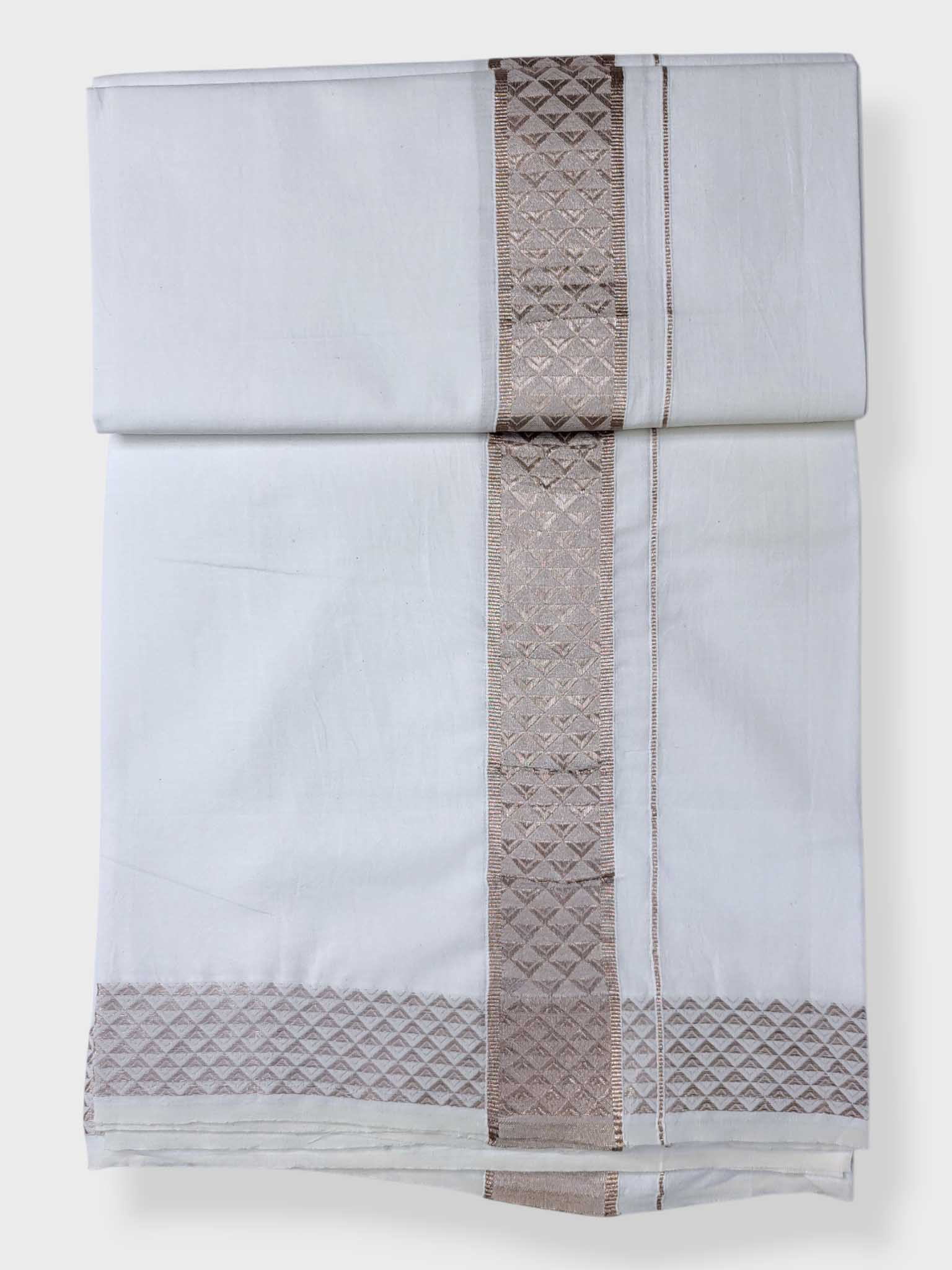 Single Kerala Pure White Mundu/Dhoti