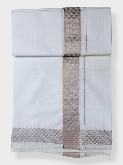 Single Kerala Pure White Mundu/Dhoti