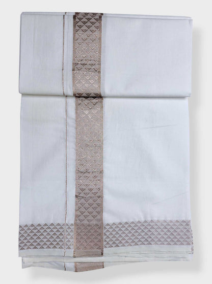 Single Kerala Pure White Mundu/Dhoti