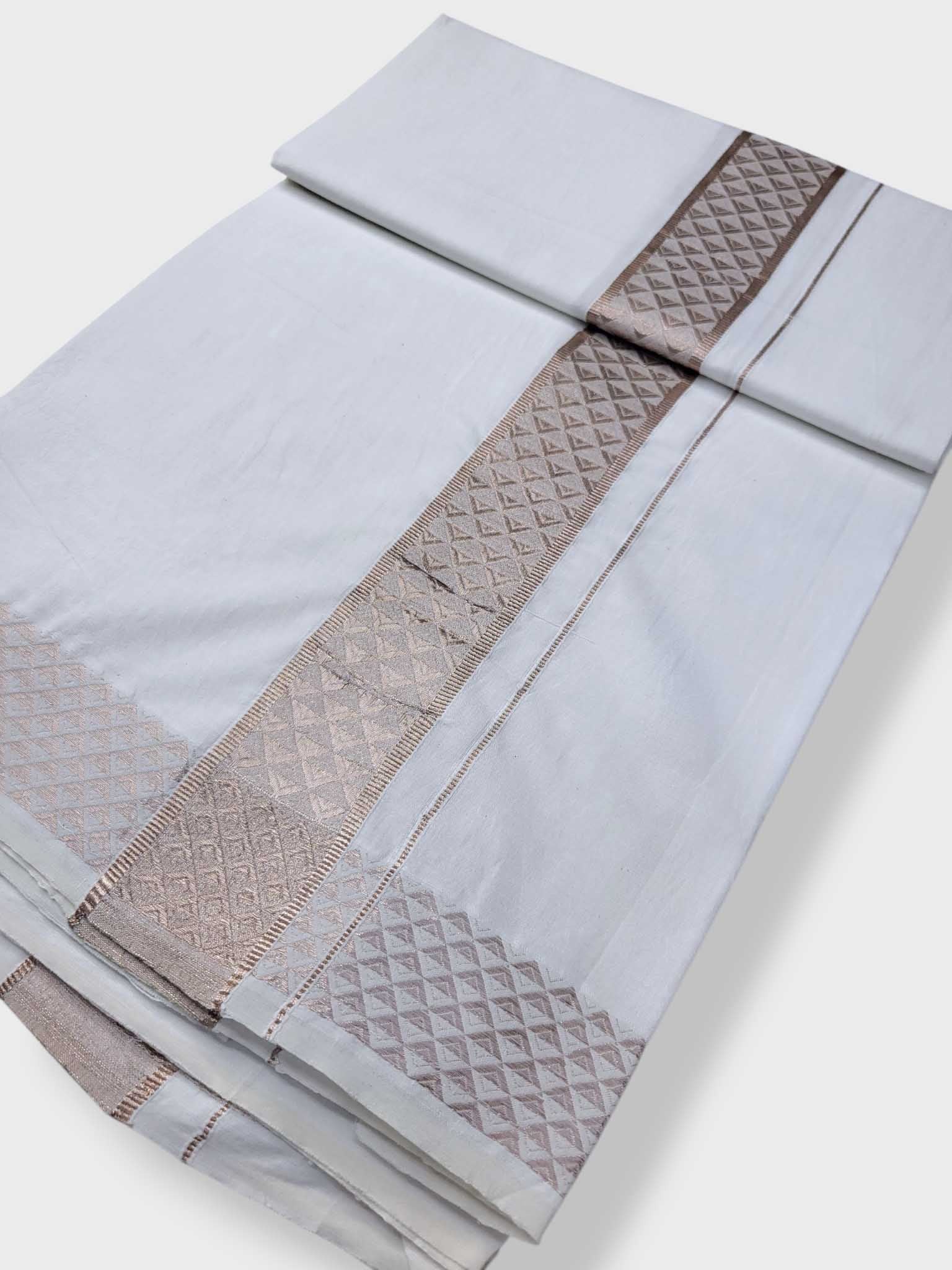 Single Kerala Pure White Mundu/Dhoti