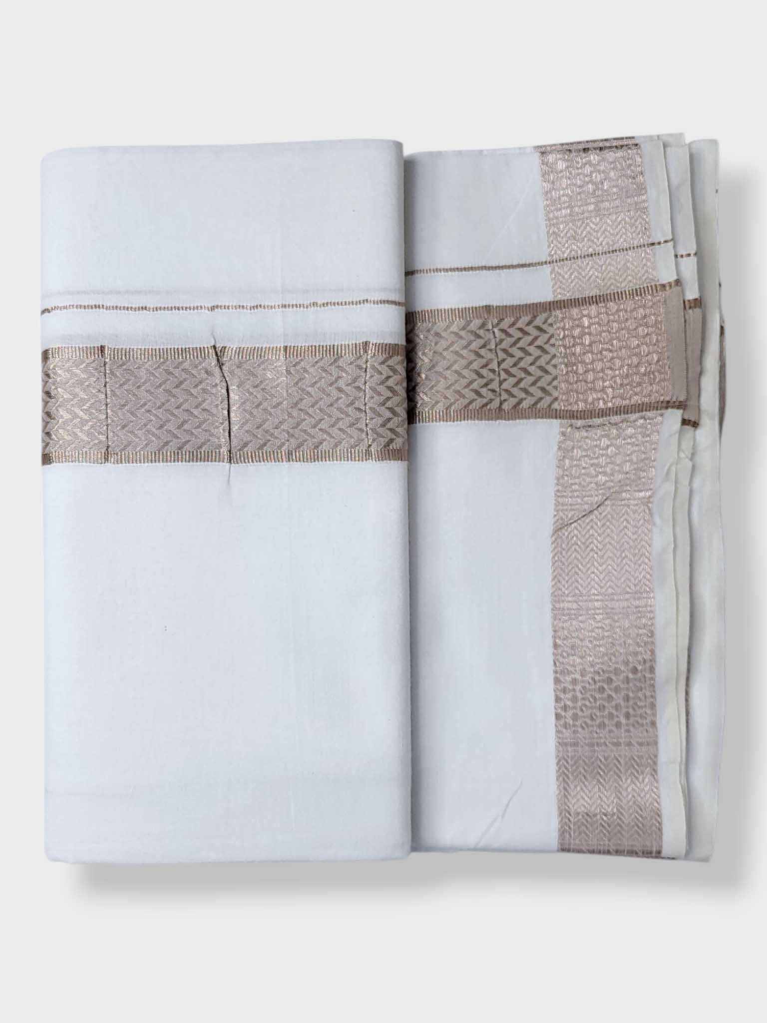 Single Kerala Pure White Mundu/Dhoti