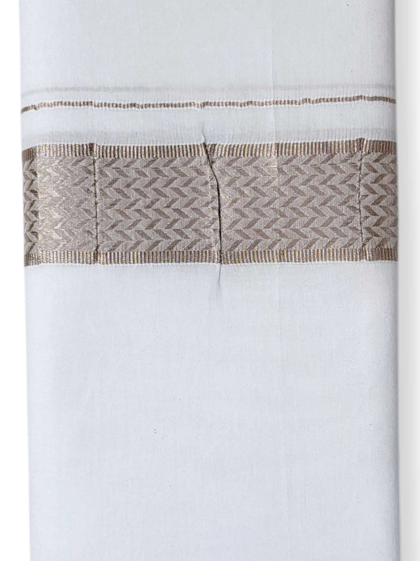 Single Kerala Pure White Mundu/Dhoti