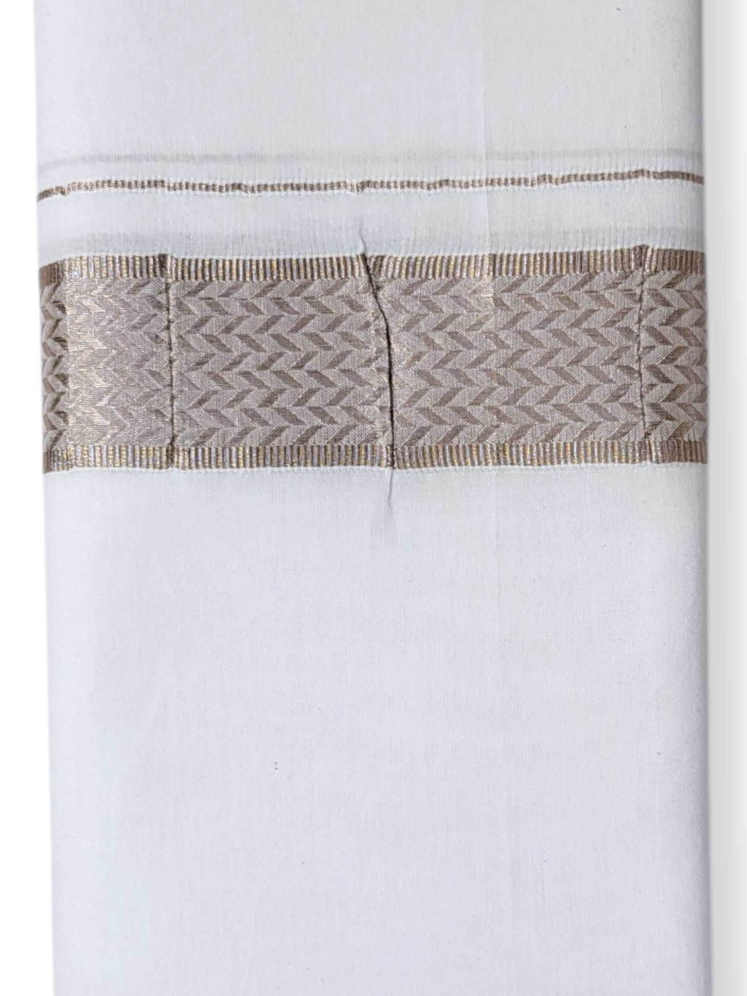 Single Kerala Pure White Mundu/Dhoti