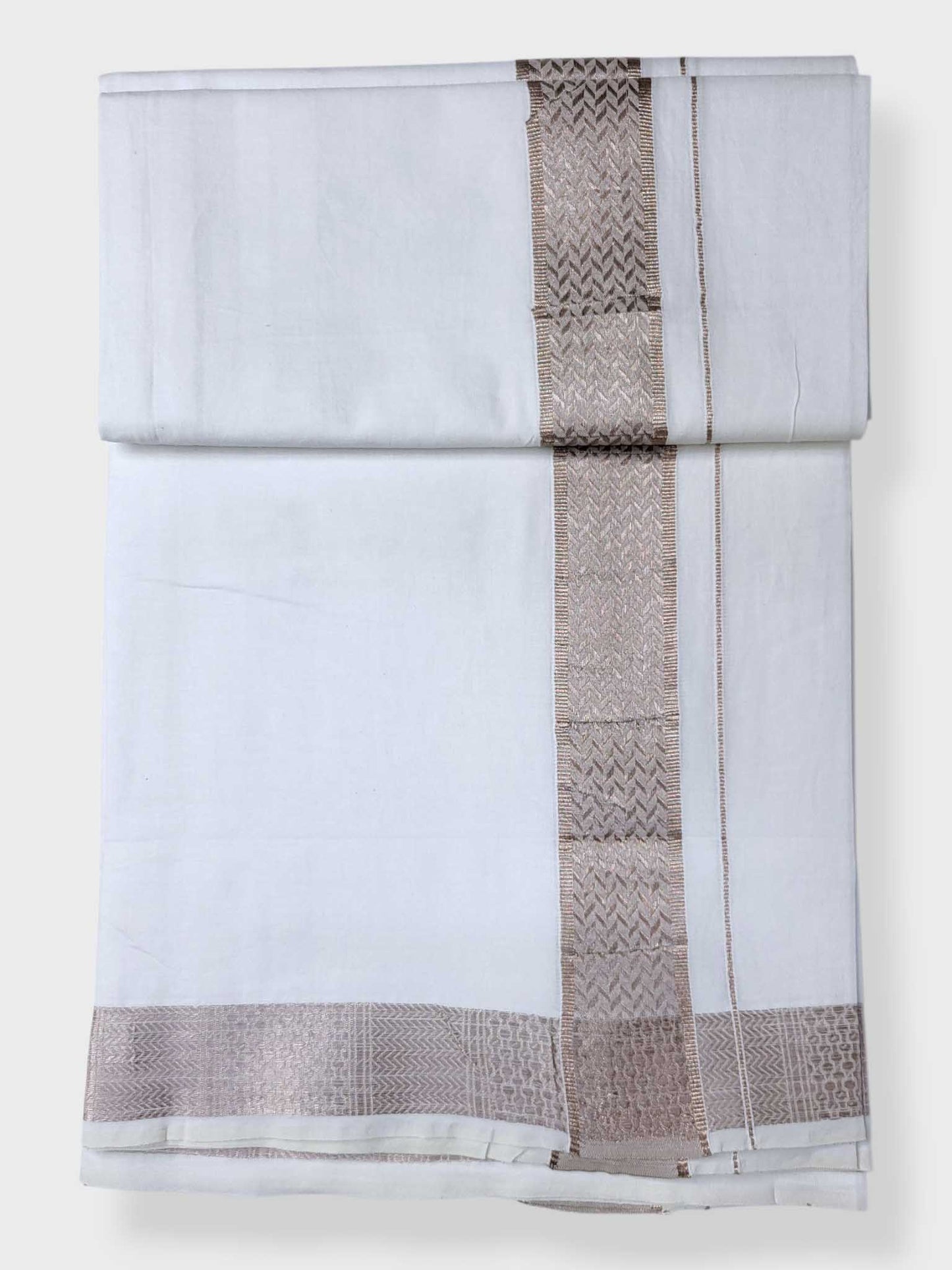 Single Kerala Pure White Mundu/Dhoti