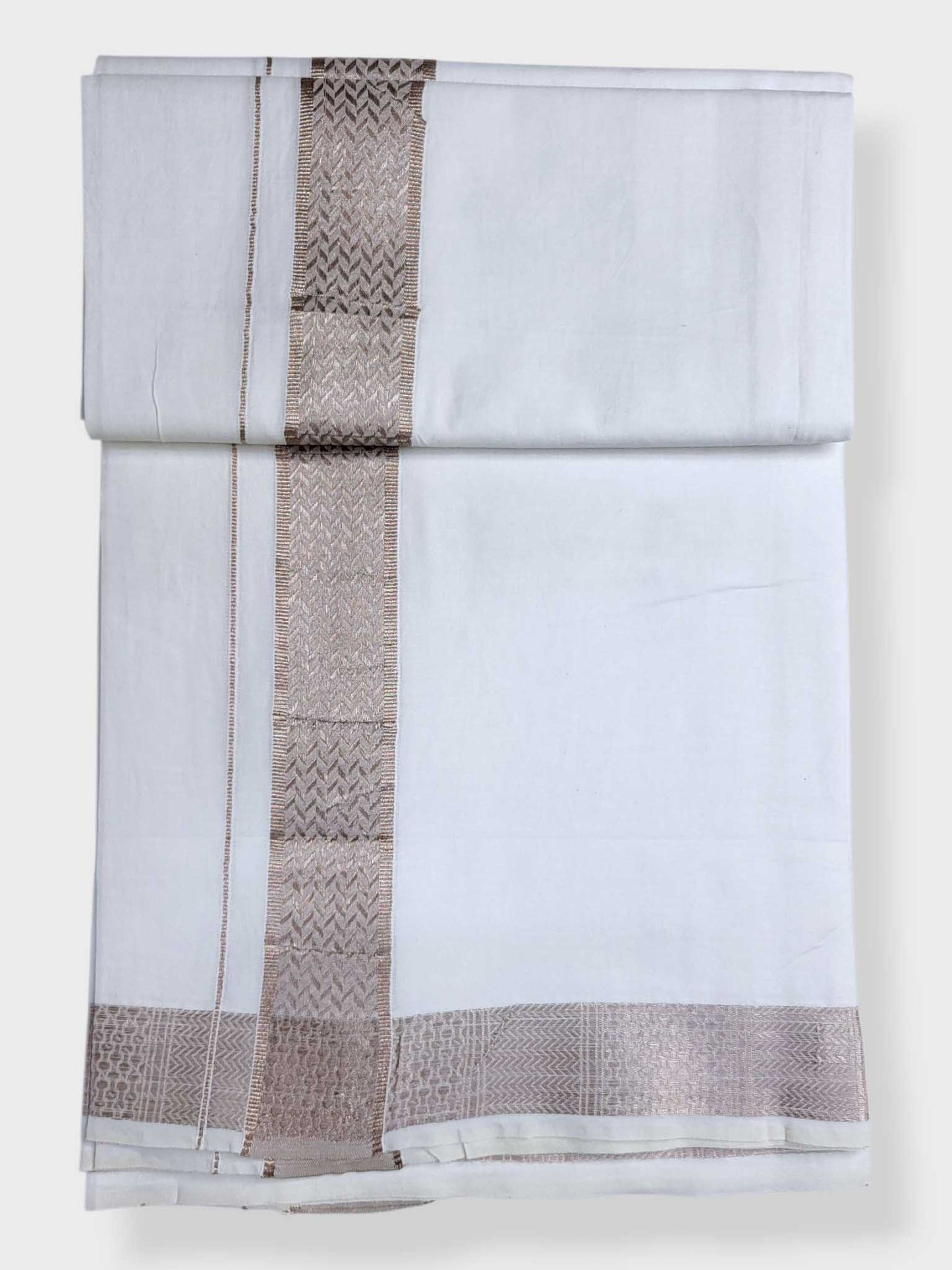 Single Kerala Pure White Mundu/Dhoti