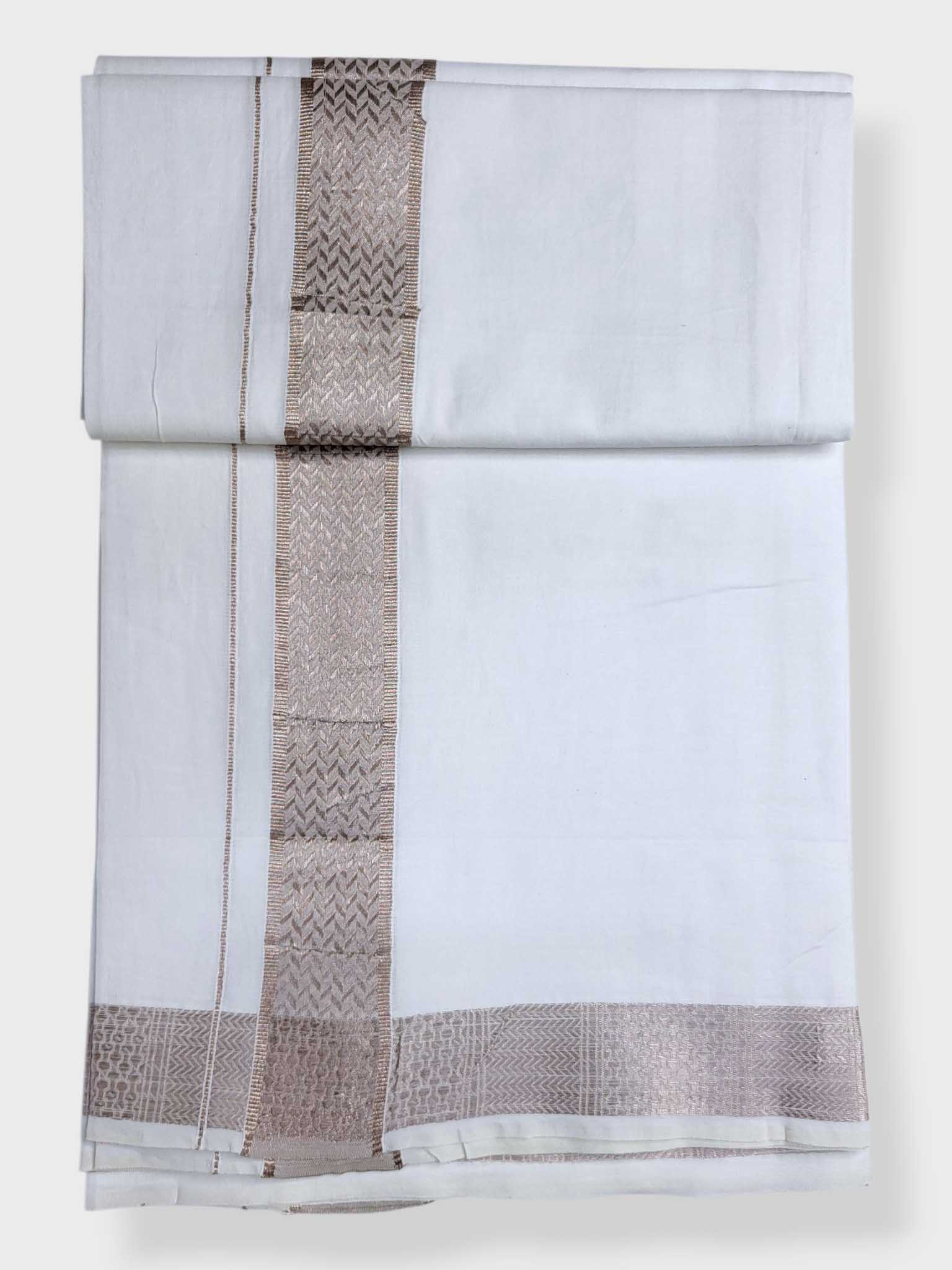 Single Kerala Pure White Mundu/Dhoti